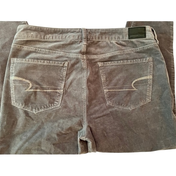 American Eagle Gray Super Stretch Corduroy High Rise Jegging Pants, size 14 - Picture 7 of 10